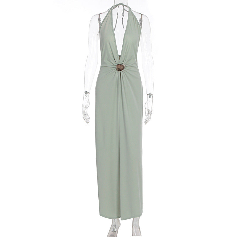 Damen Elegantes Wickelkleid mit tiefer V-Ausschnitt und raffiniertem Gürtel R&B