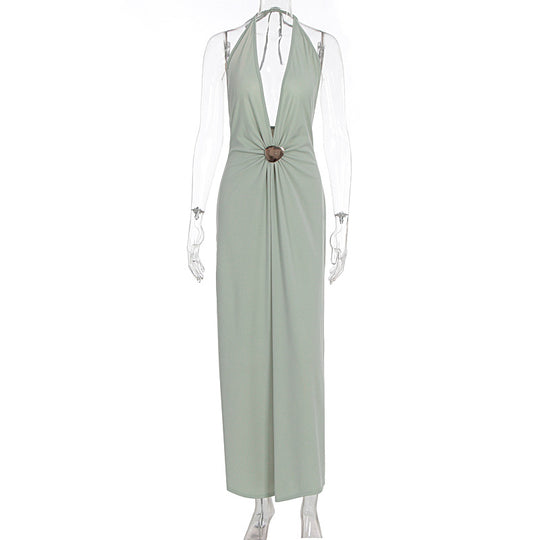 Damen Elegantes Wickelkleid mit tiefer V-Ausschnitt und raffiniertem Gürtel R&B