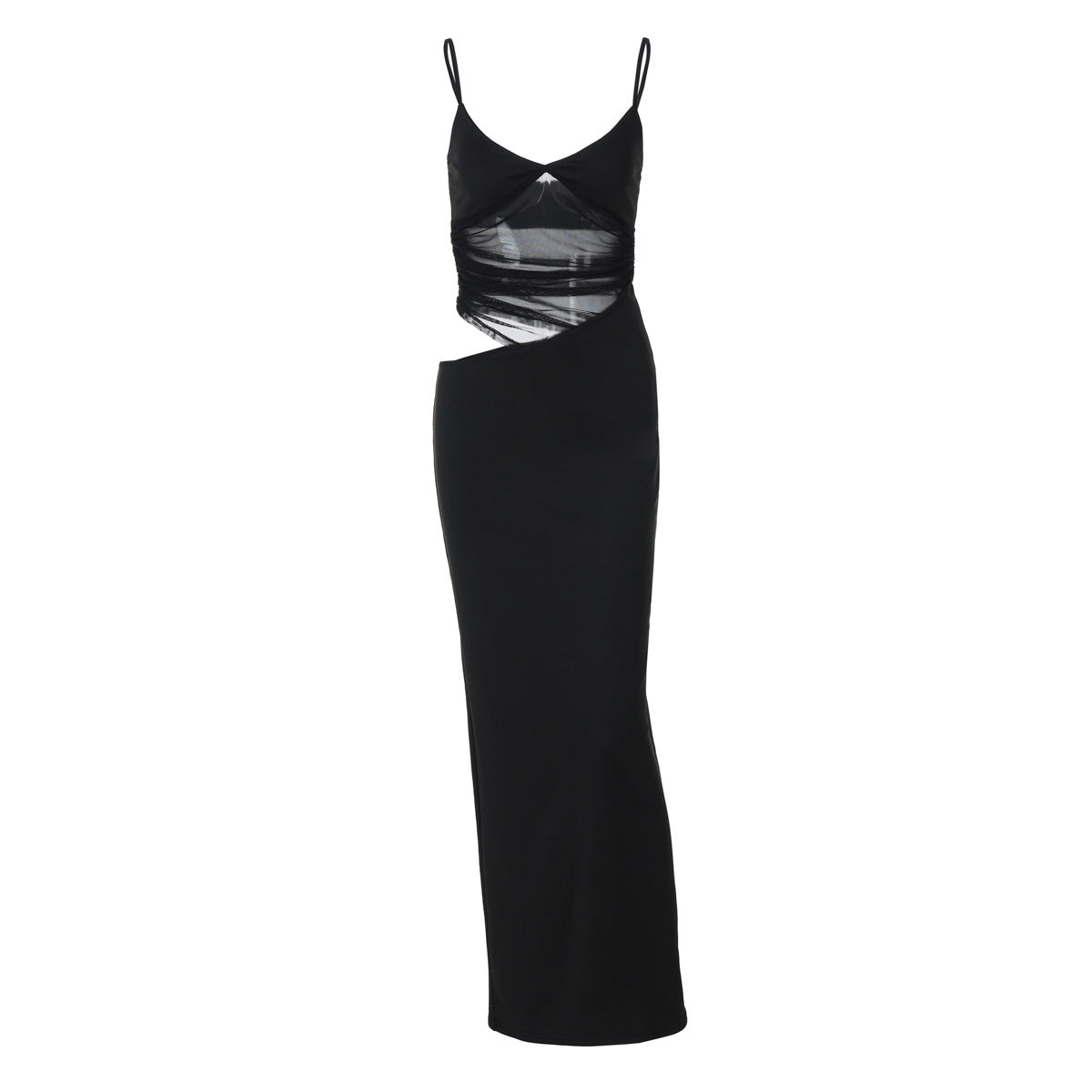 Damen Figurnahes Kleid mit transparenter Einsätze R&B