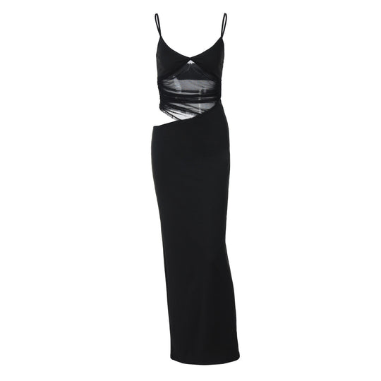 Damen Figurnahes Kleid mit transparenter Einsätze R&B