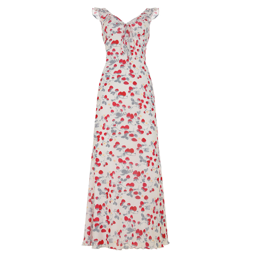 Damen Strandkleid mit verstellbarem Halterneck und floralem Muster R&B