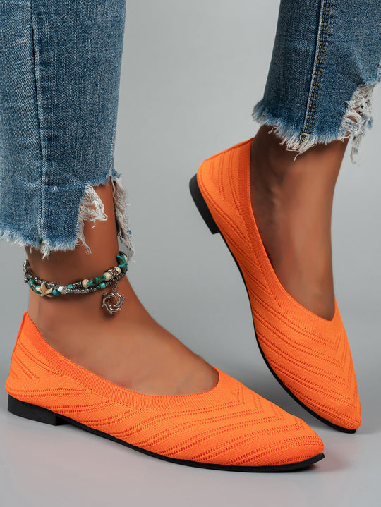 Damen elegante Ballerinas aus atmungsaktivem Strickmaterial R&B