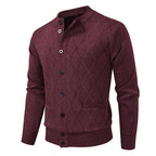 Herren Strickjacke mit modernen Rautenmustern und praktischen Taschen R&B