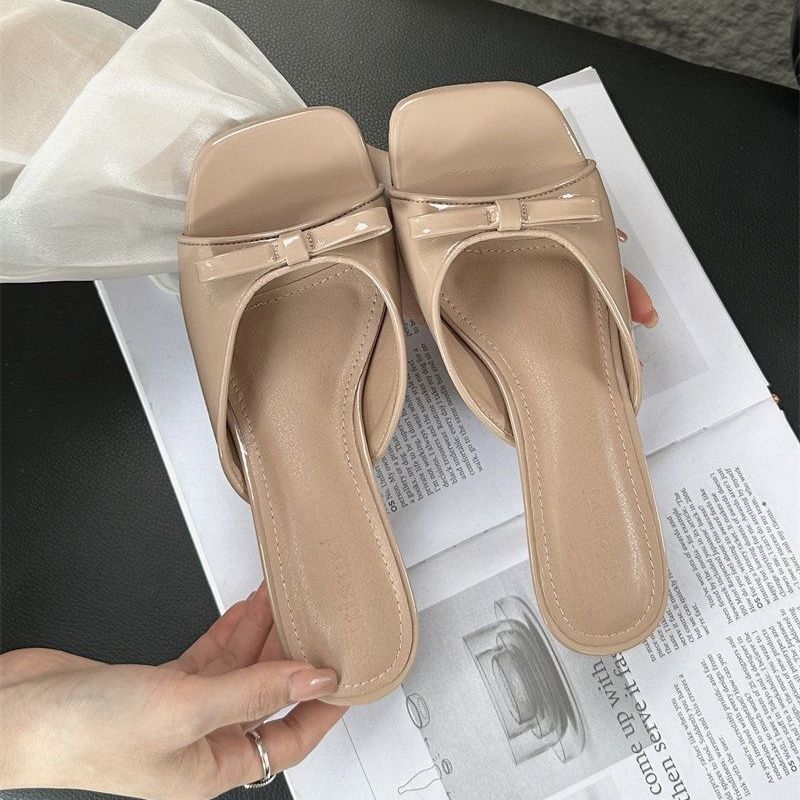 Damen elegante Slipper mit zarter Schleifenverzierung R&B