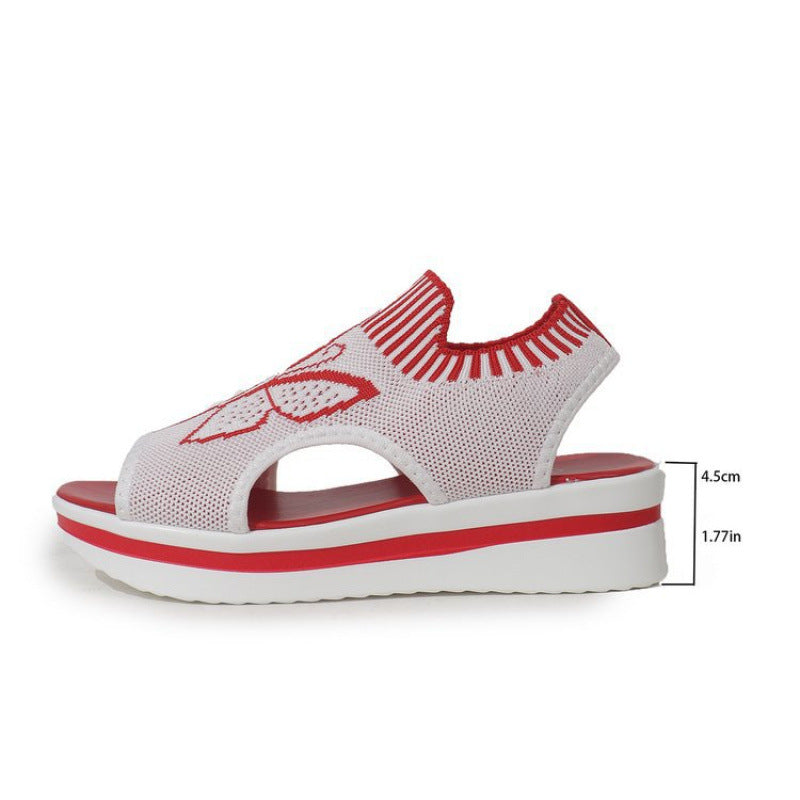 Damen bequeme Freizeit-Sandalen mit atmungsaktivem Netzdesign und floralem Akzent R&B