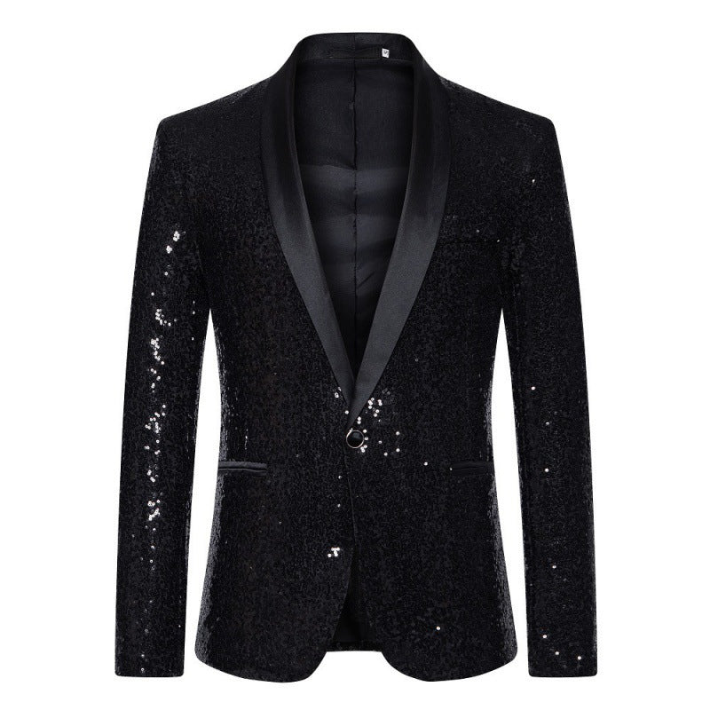 R&B Herren Pailletten-Blazer mit Schalkragen