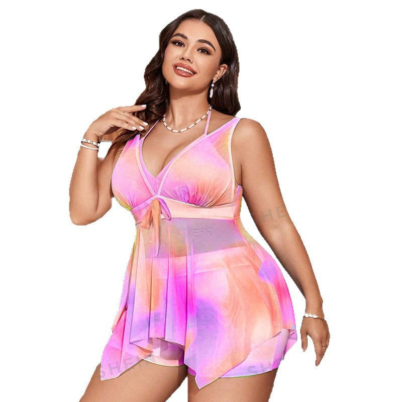 Damen Bikiniset mit fließendem Überwurf und verstellbaren Trägern R&B