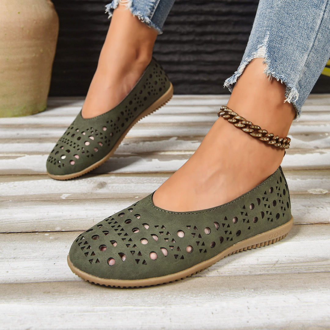 Damen Komfortable Ballerinas mit filigranem Schnitt R&B
