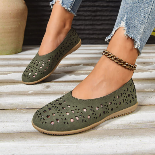 Damen Komfortable Ballerinas mit filigranem Schnitt R&B