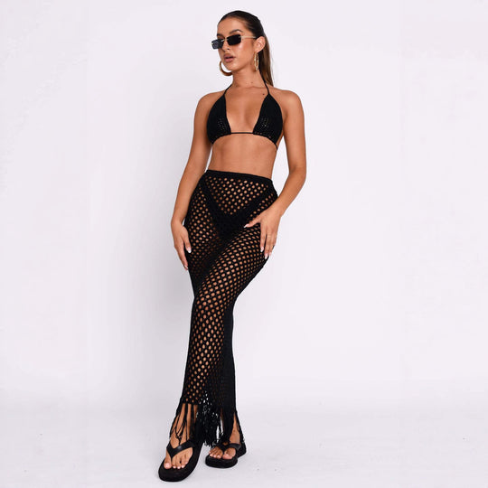 Damen gehäkelter Bikini und Röhrenhose Set R&B