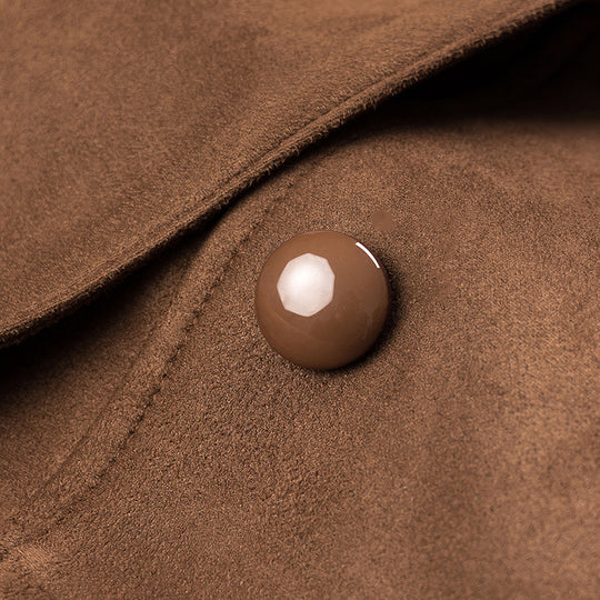 Damen modische Trenchjacke mit tailliertem Schnitt und abnehmbarem Gürtel R&B