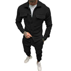 Herren sportliches Freizeit-Set mit modernem Kragen und praktischen Taschen R&B