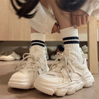 Damen Sportliche Chunky Sneakers mit atmungsaktiver Mesh-Oberfläche und rutschfester Sohle R&B