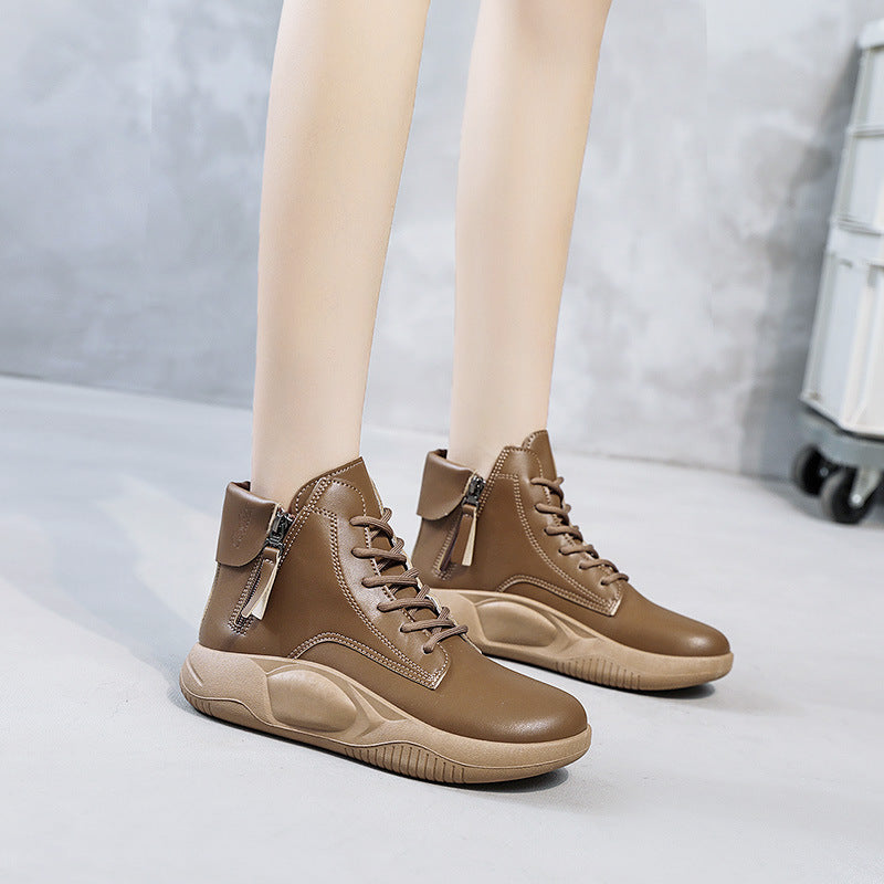 Damen modische High-Top Sneakers mit seitlichem Reißverschluss R&B