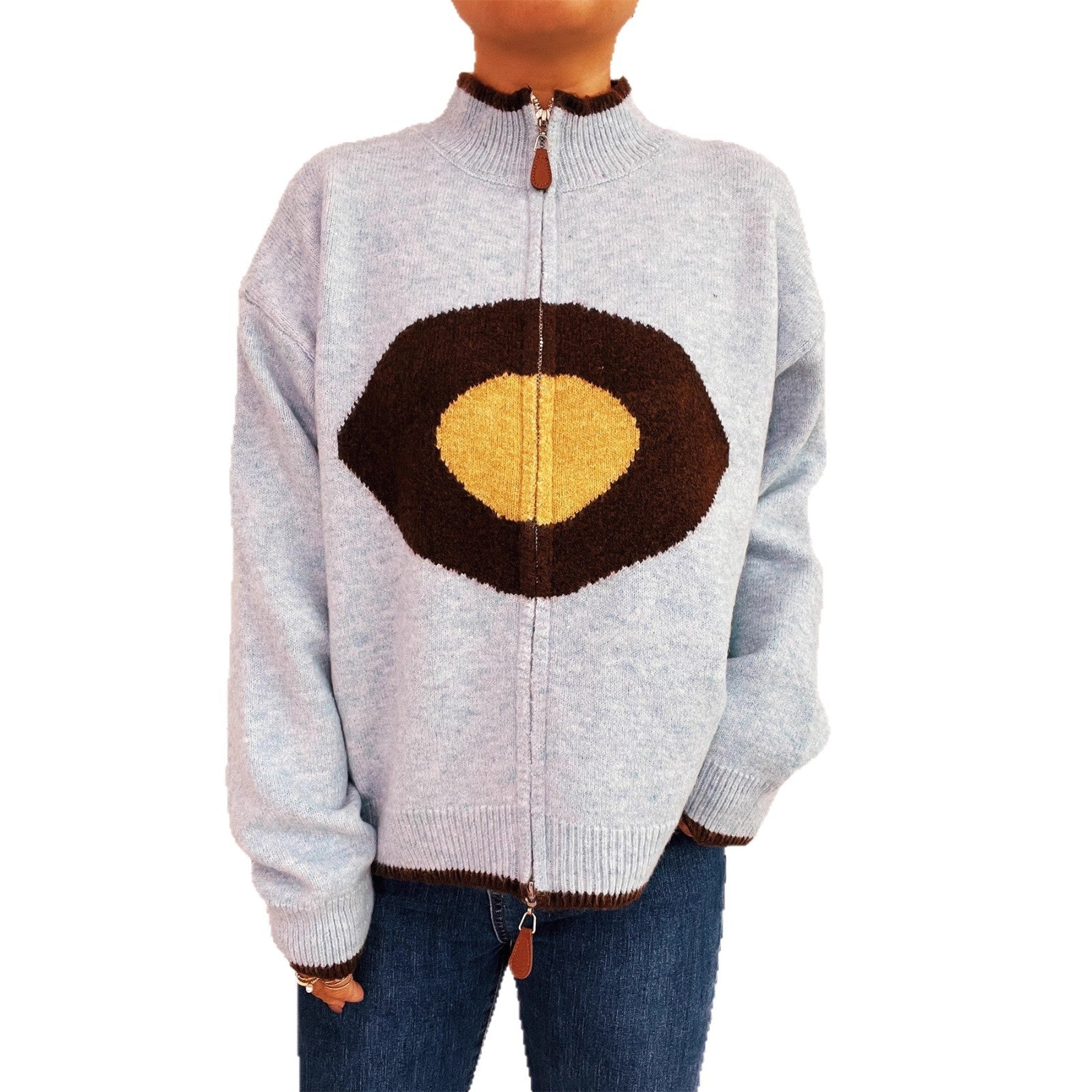 Damen kuscheliger Pullover mit auffälligem Design R&B