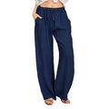 Damen nan weite Leinenhose mit elastischem Bund und Tunnelzug R&B