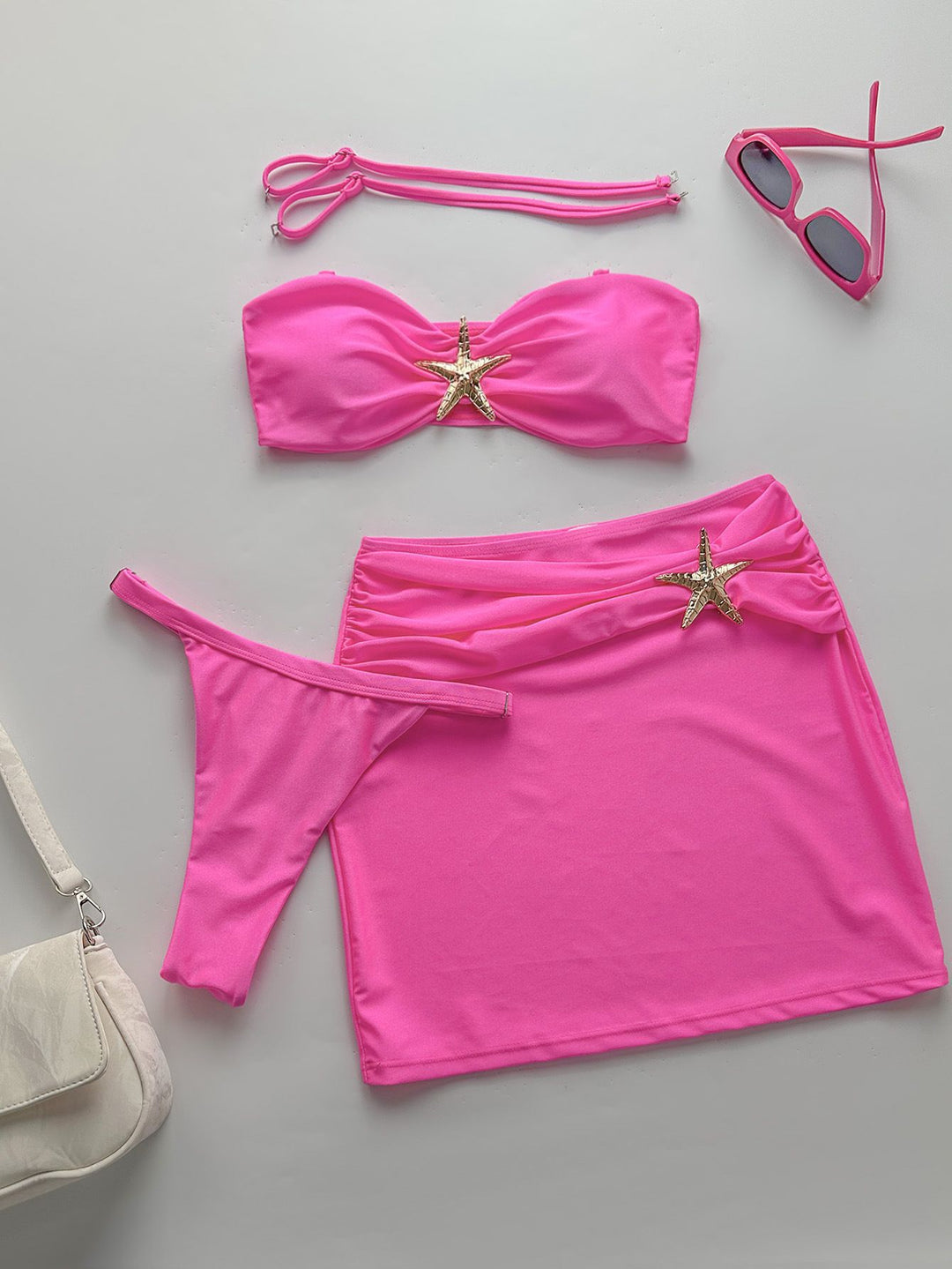 Damen Bikini-Set mit Röckchen und schimmerndem Muschel-Detail R&B