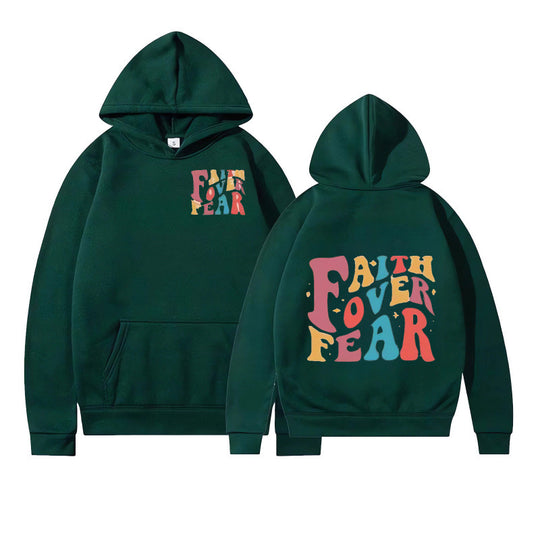 Damen Kapuzenpullover mit kreativem Schriftzug und weichem Innenfleece R&B