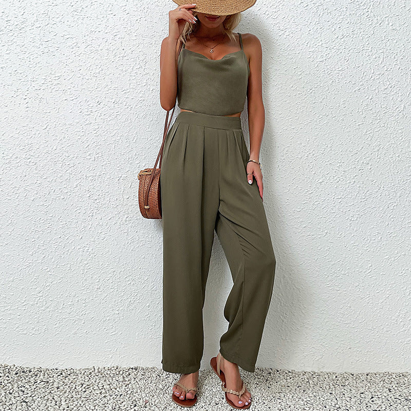 Damen Urbane Jumpsuit mit weitem Bein und flutterndem Oberteil R&B
