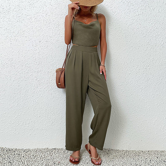 Damen Urbane Jumpsuit mit weitem Bein und flutterndem Oberteil R&B
