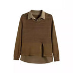 Damen Modischer Layered Pullover mit Struktur R&B