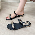 Damen glamouröse Sandalen mit funkelnden Schmuckakzenten
