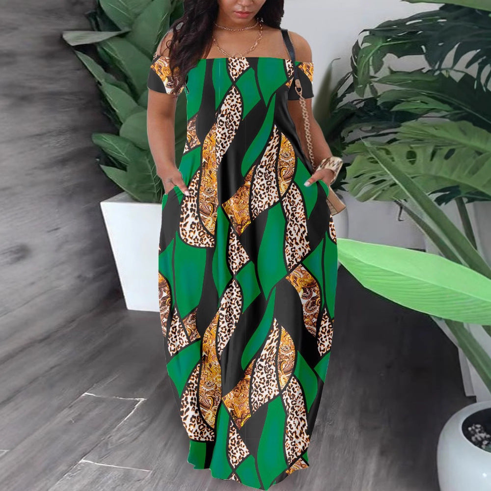 Damen Maxi-Kleid mit Off-Shoulder Design R&B