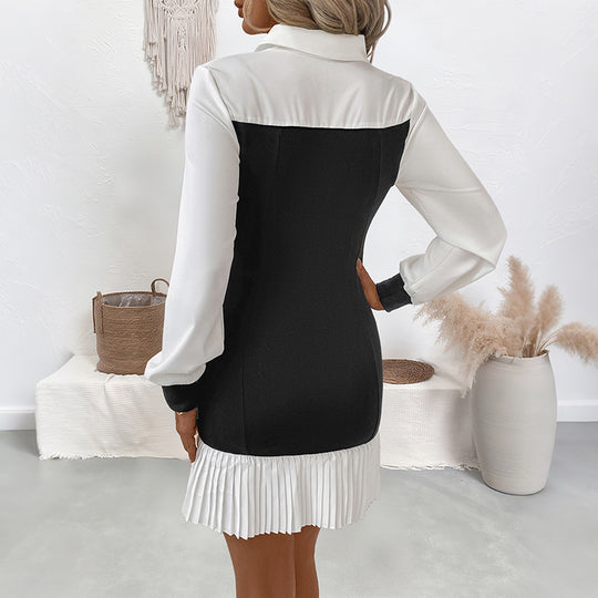 Damen Effektvolles Hemdkleid mit tailliertem Schnitt und plissiertem Saum R&B