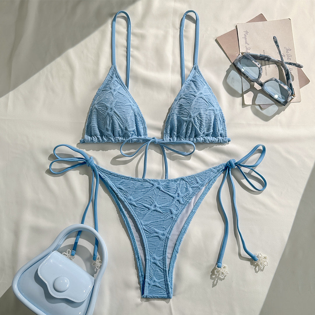 Damen Triangel-Bikini mit verspielten Schleifen R&B
