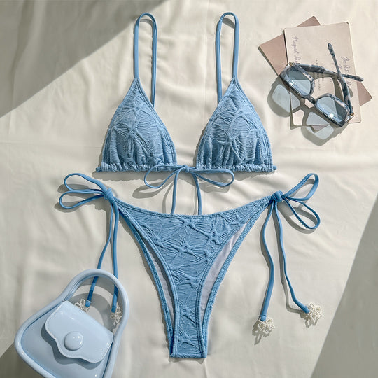 Damen Triangel-Bikini mit verspielten Schleifen R&B