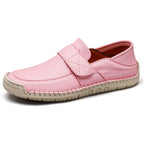 Damen Bequeme Slip-On Lederschuhe mit verstellbarem Klettverschluss R&B