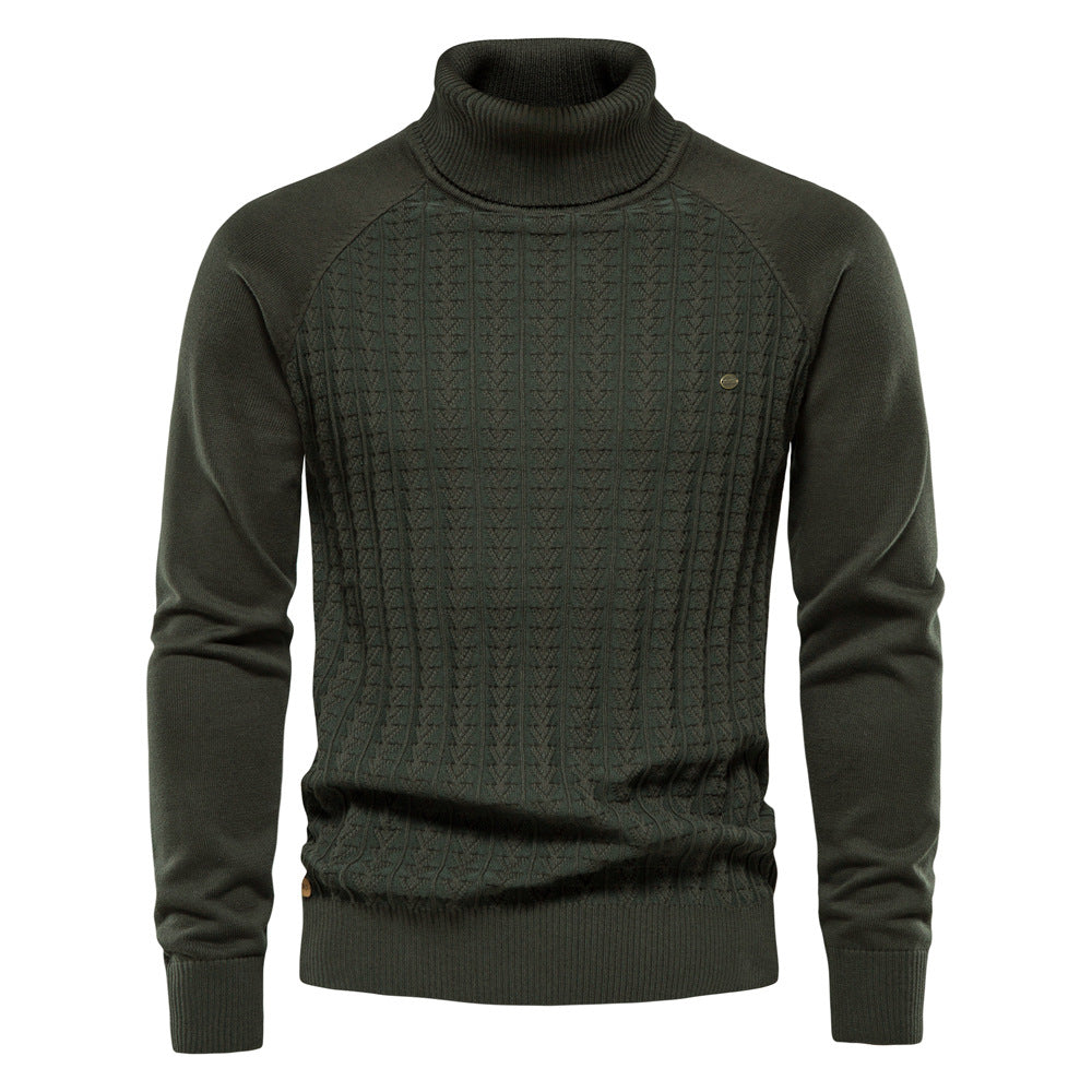 Herren Rollkragenpullover mit strukturiertem Muster R&B