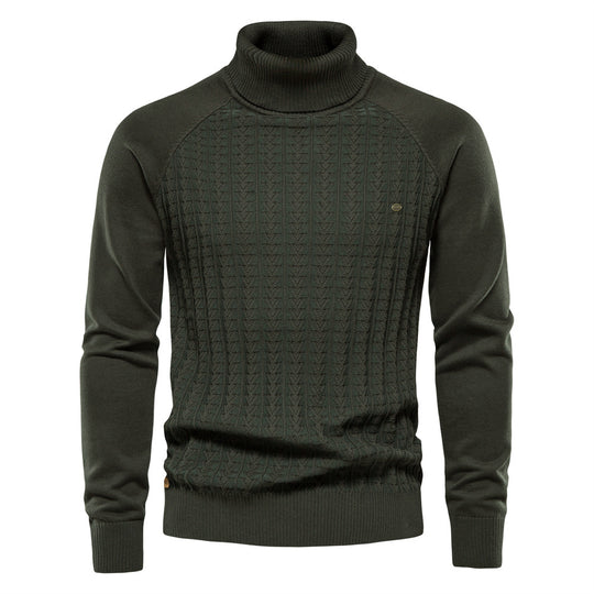 Herren Rollkragenpullover mit strukturiertem Muster R&B