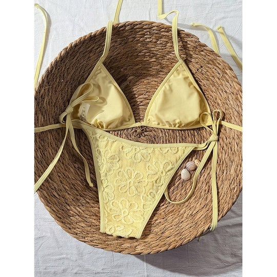 Damen Zweiteiliges Bikini-Set mit floralen Stickereien R&B