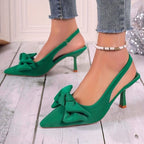 Damen elegante Slingback-Pumps mit dekorativem Schleifen-Detail R&B
