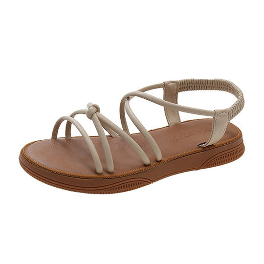 Damen bequeme und luftige Sandalen mit elastischen Riemen R&B
