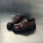 Damen Elegante Schnürschuhe mit modischen Schnallen und robuster Sohle R&B