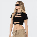 Damen cropped Oberteil mit Cut-Out-Design R&B
