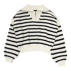 Damen stylischer Strickpullover mit hochgeschlossenem Kragen und lässigem Schnitt R&B