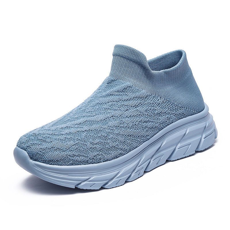 Damen Sportliche Slip-On Sneaker mit atmungsaktiver Strick-Oberfläche und dämpfender Laufsohle R&B