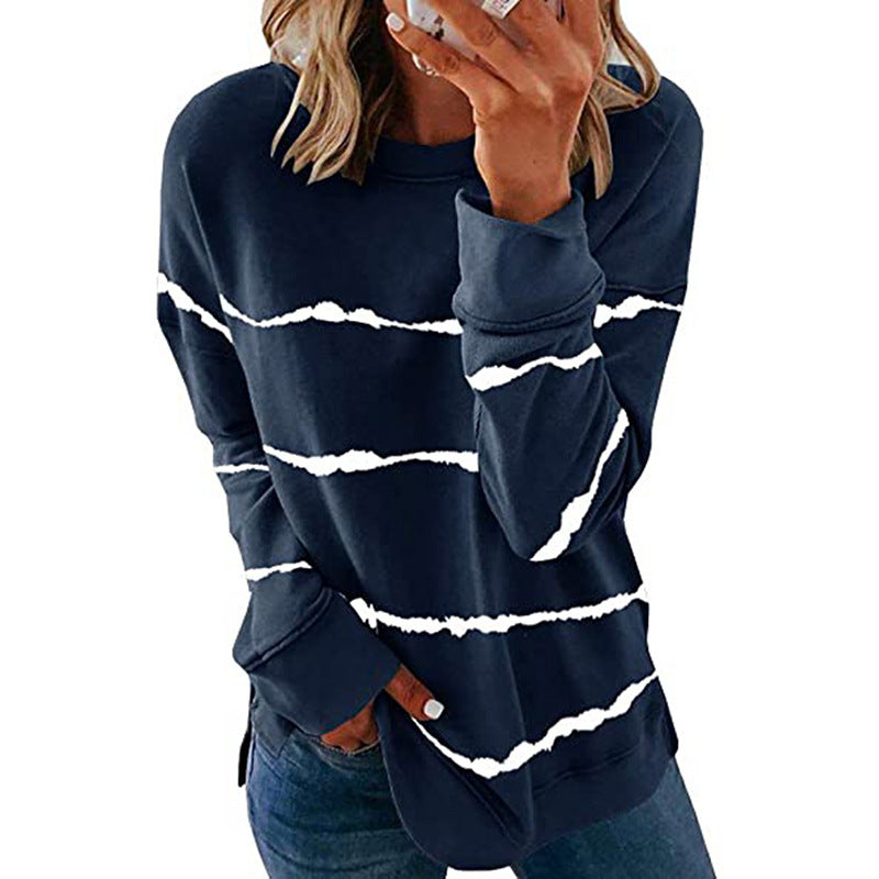 Damen Freizeit Sweatshirt mit modernen Streifen R&B