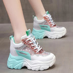 Damen sportliche Sneakers mit hochflexibler Sohle und modischen Glitzerdetails R&B