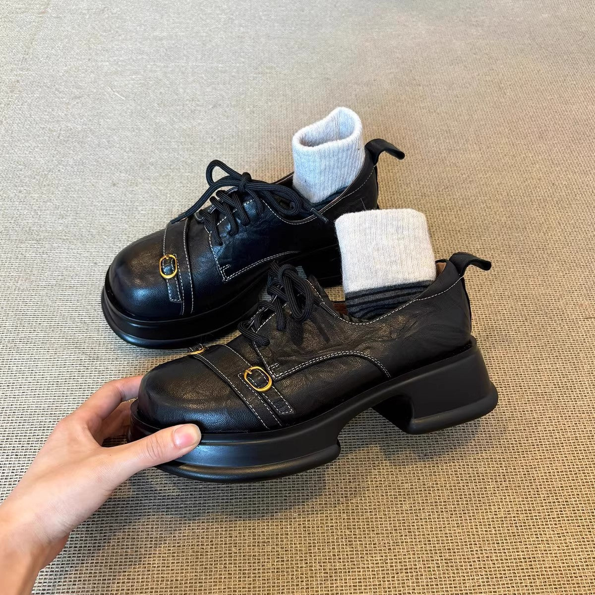 Damen modische Schnürschuhe mit einzigartigem Design und komfortabler Sohle R&B