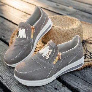 Damen Freizeitsneaker mit elastischem Einschlupf und modischem Reißverschluss R&B
