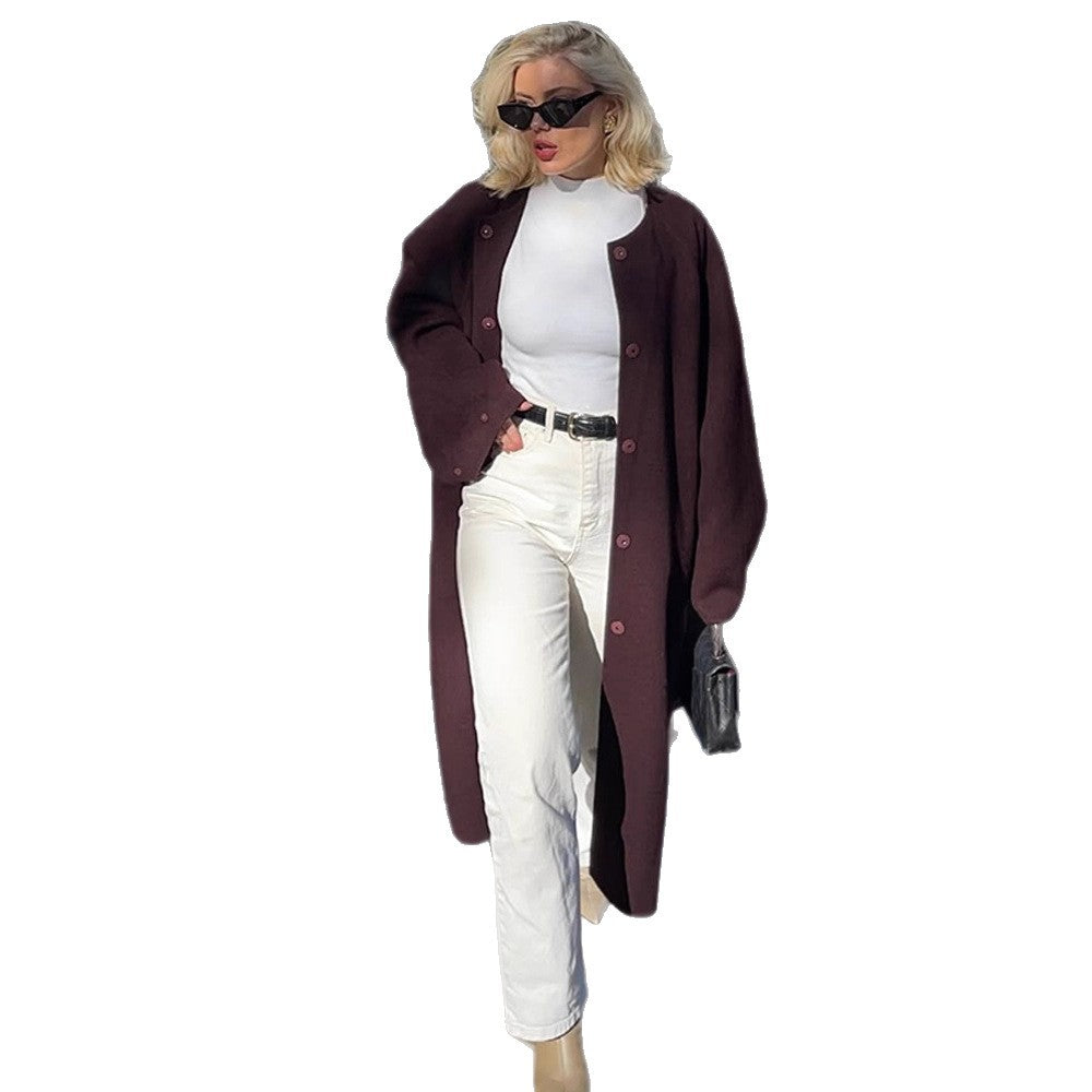 Damen Oversized Cardigan mit Knopfdetails R&B