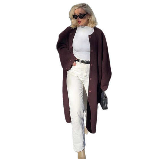 Damen Oversized Cardigan mit Knopfdetails R&B