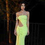 Damen Elegantes Cut-Out Minikleid mit asymmetrischem Design und Raffungen