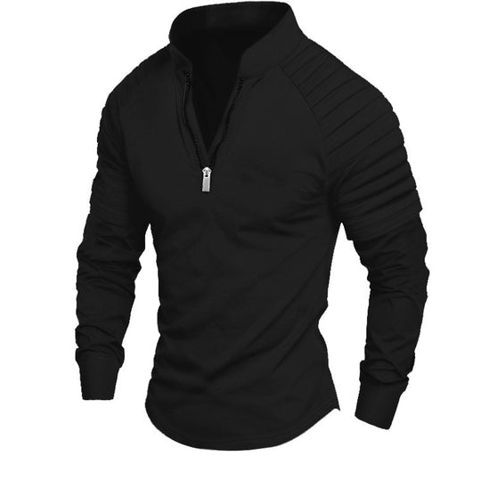 Herren Sportliches Langarmshirt mit halblangem Reißverschluss R&B