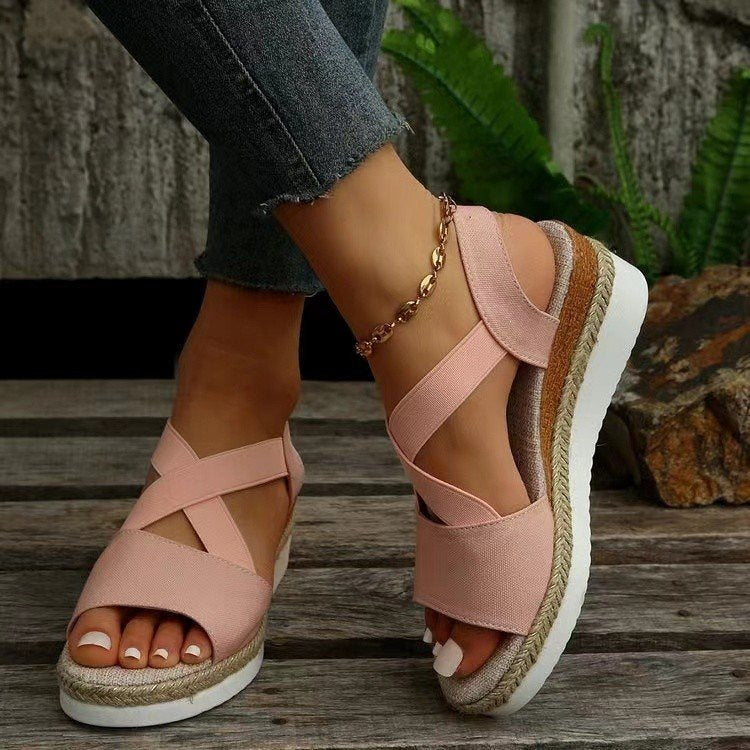 Damen Wedge-Sandalen mit geflochtenem Riemedesign R&B
