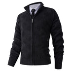 Herren Strickjacke mit strukturiertem Muster und hohem Kragen R&B